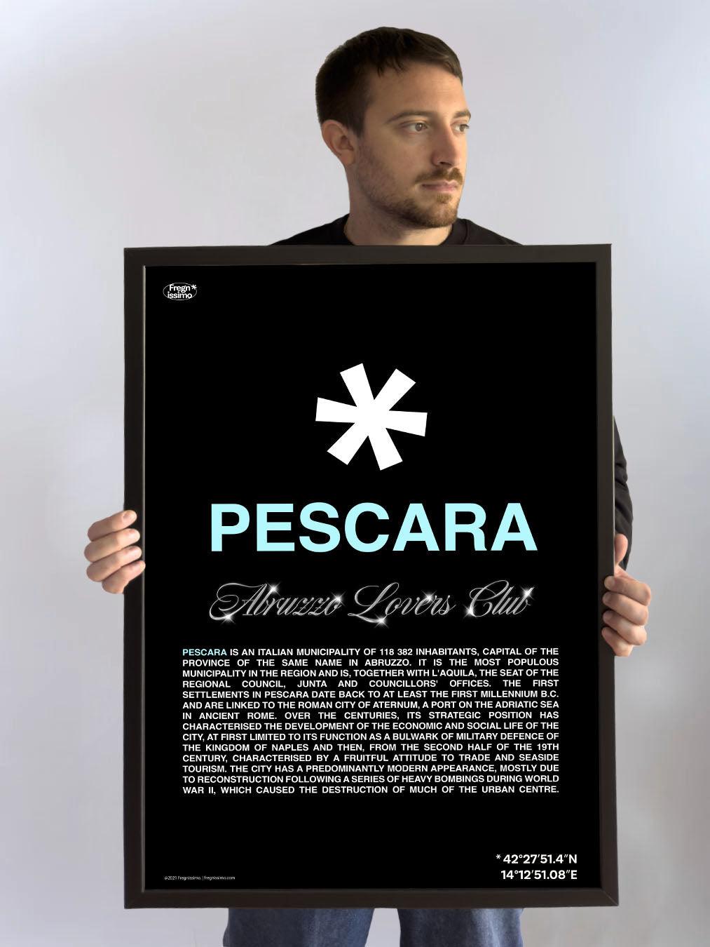 Poster 50x70cm - PESCARA - ABRUZZO LOVERS CLUB - Fregnissimo®