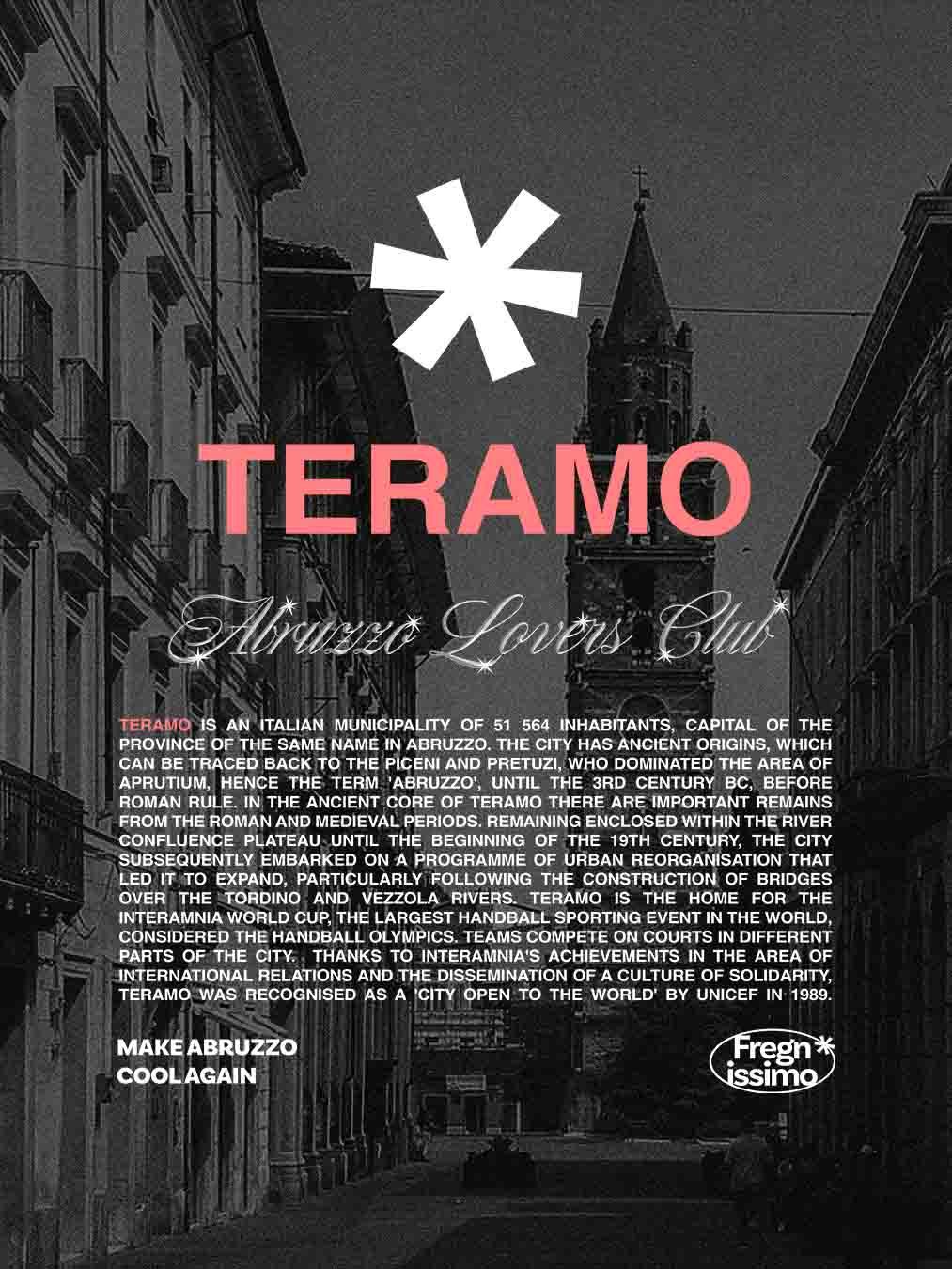 Poster 50x70cm - TERAMO - ABRUZZO LOVERS CLUB - Fregnissimo®