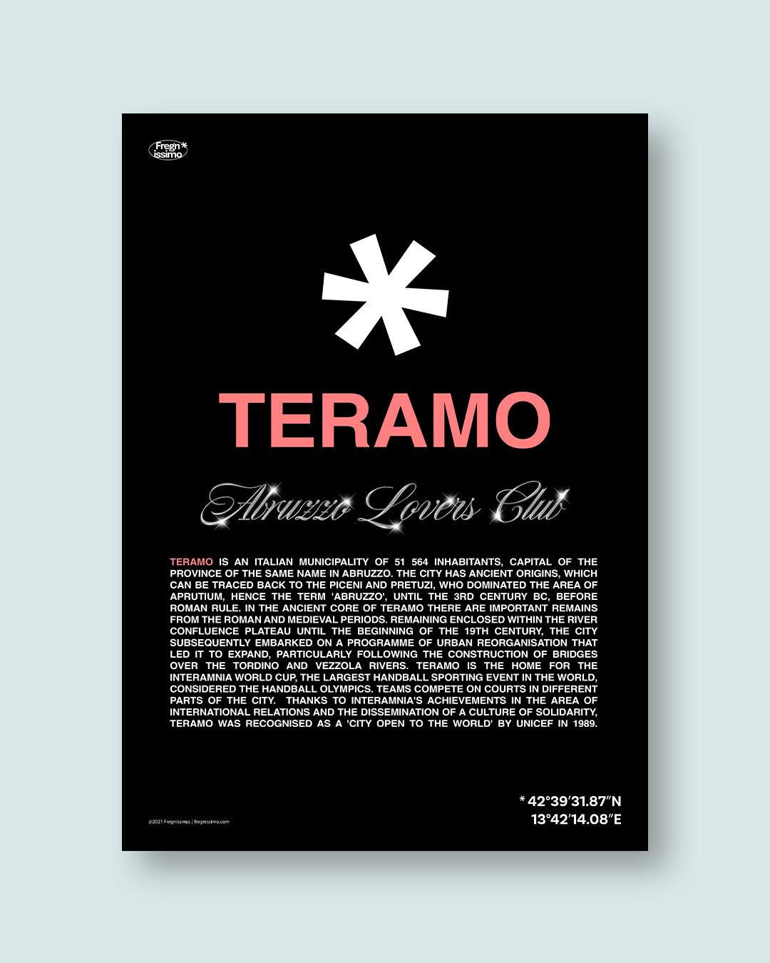 Poster 50x70cm - TERAMO - ABRUZZO LOVERS CLUB - Fregnissimo®